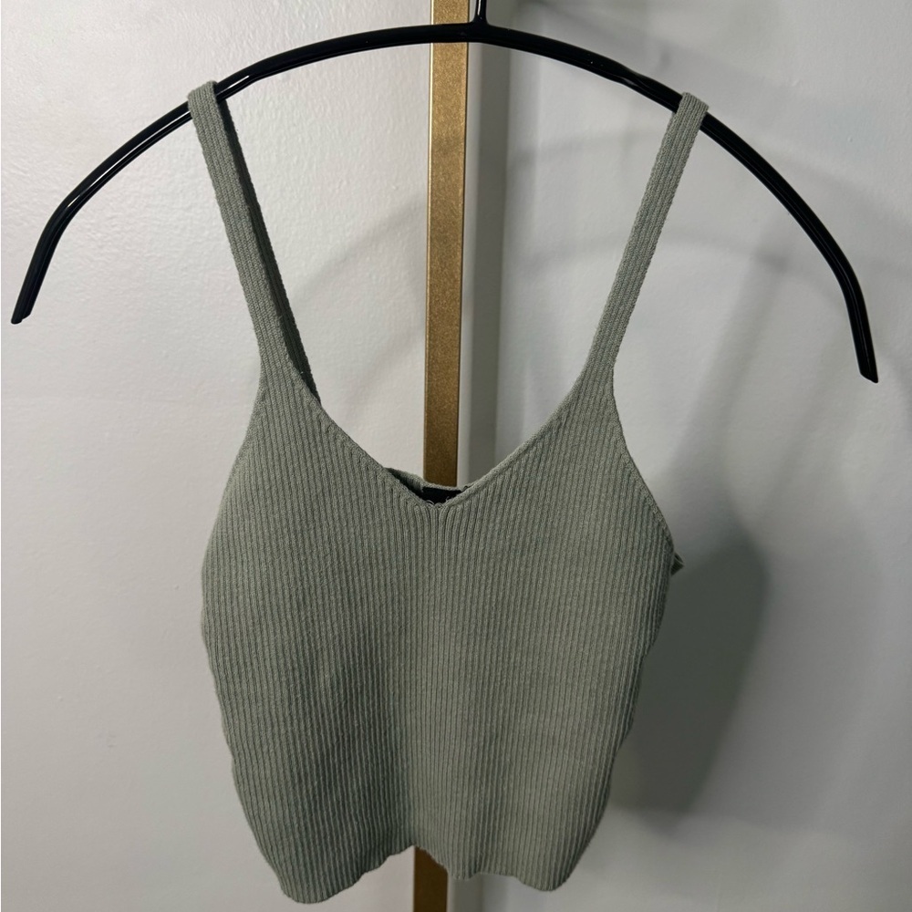 Sage Ribbed Knit Tank Top